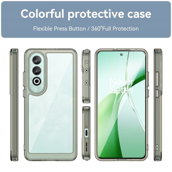 OnePlus Nord CE4 smart akryldeksel - Gjennomsiktig Grå Transparent