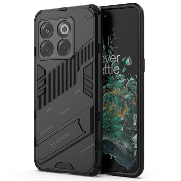 Shockproof Hybrid Deksel med A Modern Touch til OnePlus Ace Pro / 10t - Svart Black