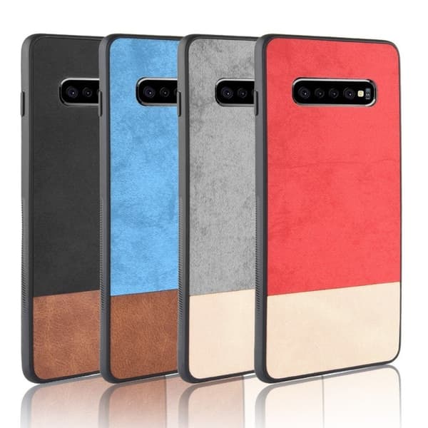 Samsung Galaxy S10 Plus två tons hybrid läderfodral - Röd Röd