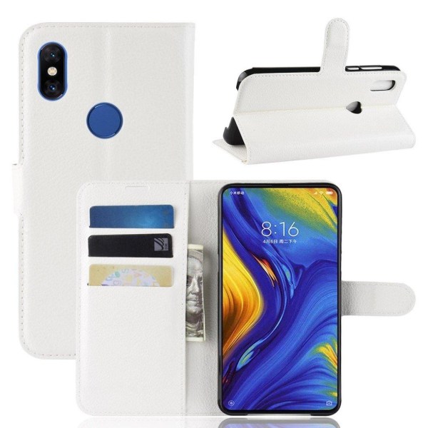 Xiaomi Mi Mix 3 litsi nahkainen suojakotelo - Valkoinen White