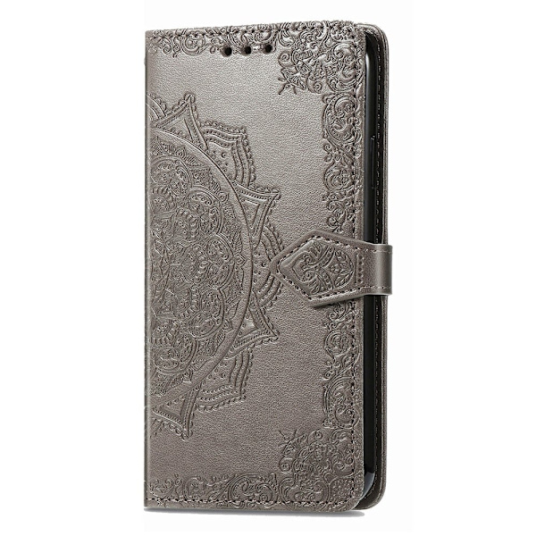 Mandala läder Samsung Galaxy A35 fodral - Grå Silvergrå