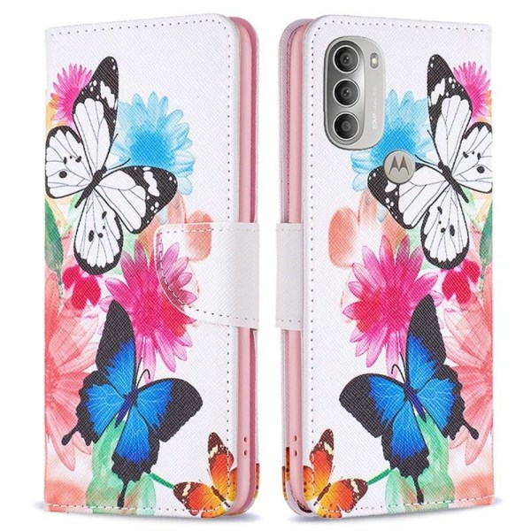 Wonderland Motorola Moto G51 5G flip kuoret - Kaksi Perhosta Multicolor