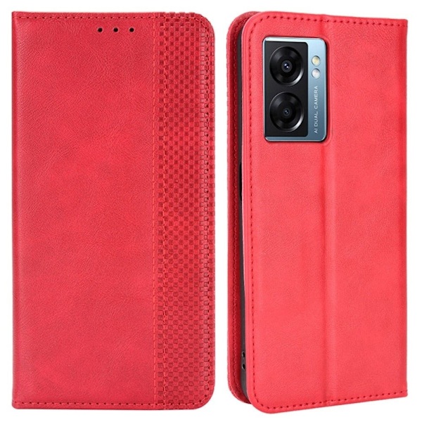 Bofink Vintage Oppo A57 (2022) nahkakotelo - Punainen Red