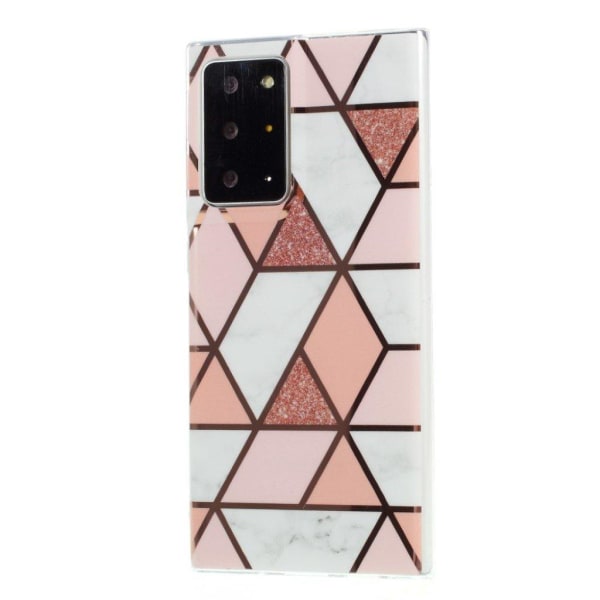 Marmormotiv Samsung Galaxy Note 20 Ultra skal - Rosa / Roséguld / Vit Rosa