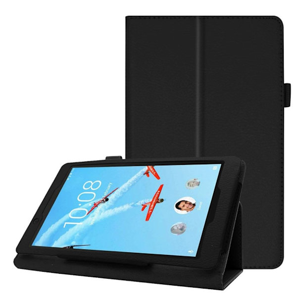 Lenovo Tab E8 litchi-nahkakotelo - Musta Black