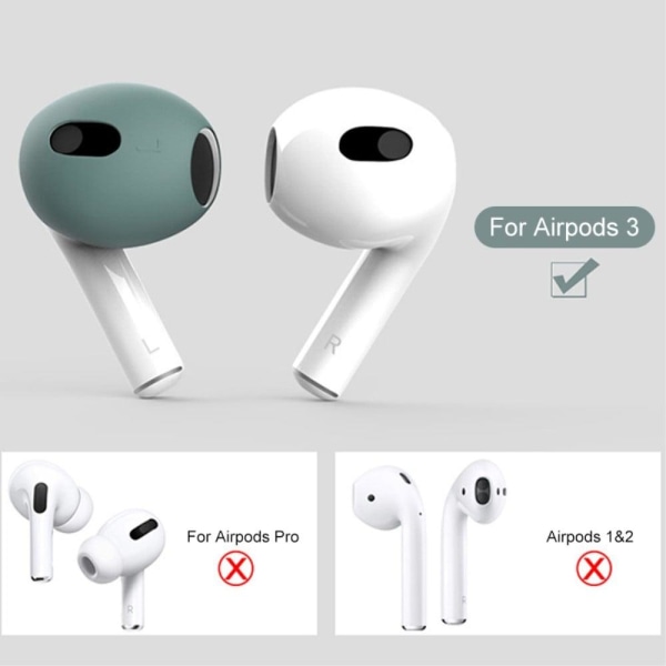 AirPods 3 / AirTags silicone case with carabiner and ear caps - Grön