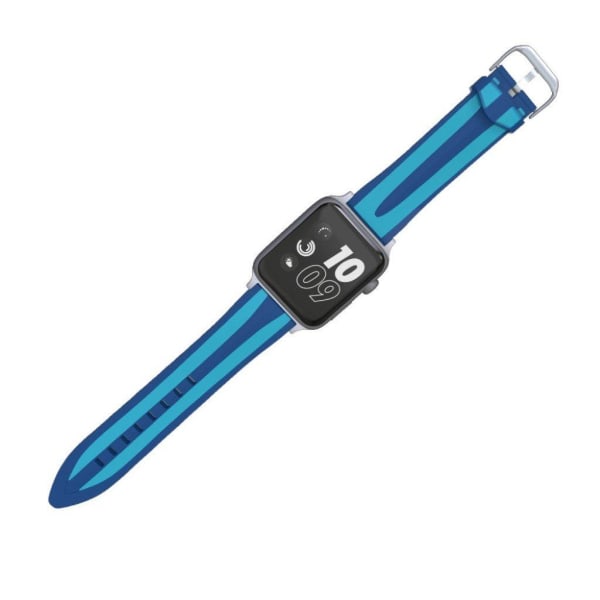Apple Watch Series 4 40mm dual Striber silikone Urrem - Lyseblå Blue