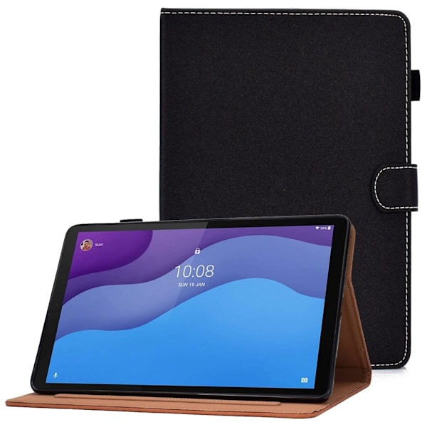 Lenovo Tab M10 (Gen 3) enkelt läderfodral - Svart Svart
