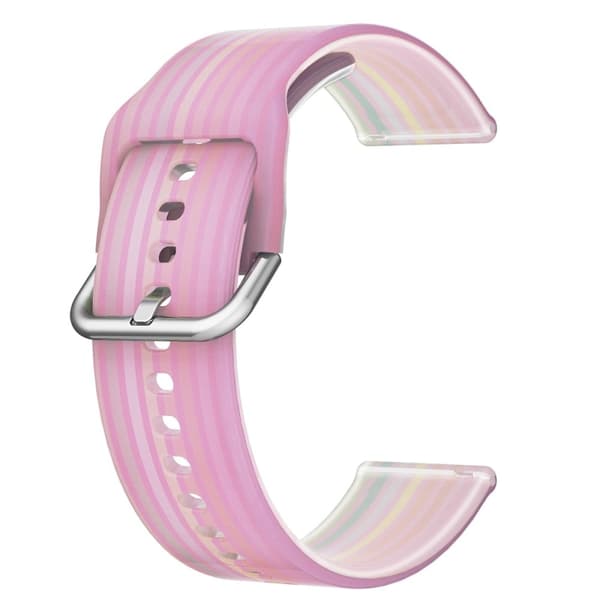 20 mm universal regnbuefarget klokkerem i silikon - Rosa Regnbue Pink