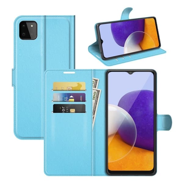 Classic Samsung Galaxy A22 5G Flip Etui - Blå Blue