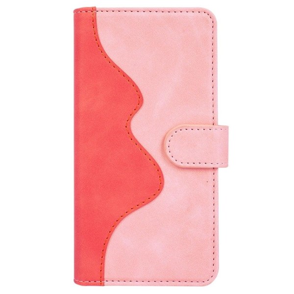 Two-color Leather Läppäkotelo For iPhone 11 Pro Max - Pinkki Pink