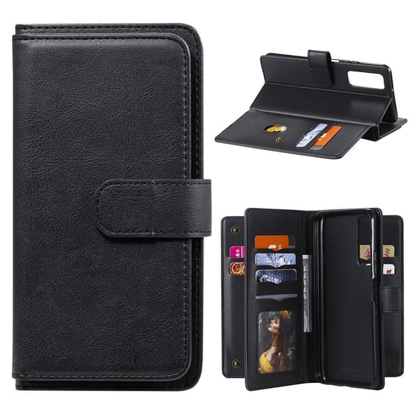 10-slot Pung Etui til Huawei Y7a / P Smart 2021 - Sort Black