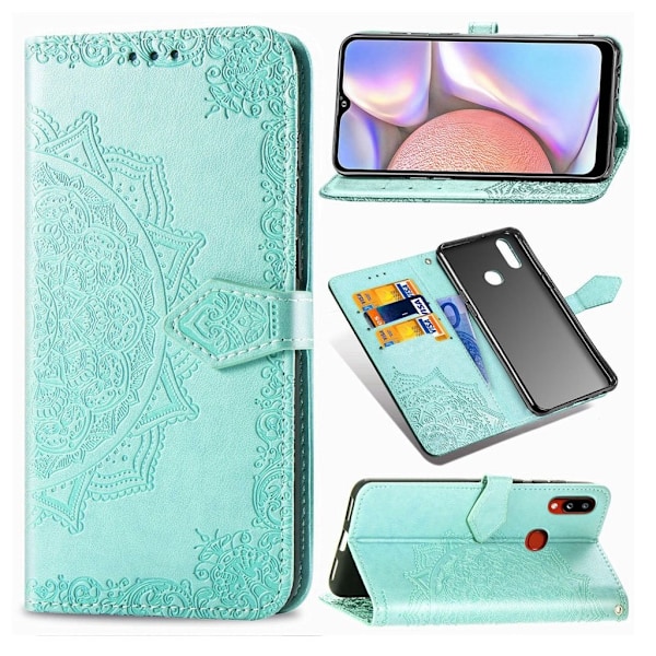 Mandala läder Samsung Galaxy A10s fodral - Grön Grön