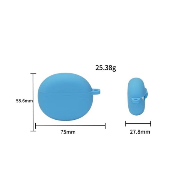 Oppo Enco Air silikonfodral med nyckelring - Grå / Blå Silvergrå