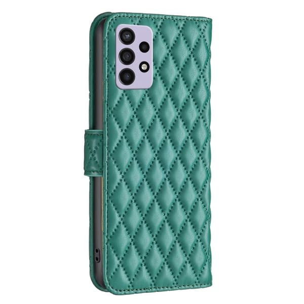 Rombemønster, matt flip-deksel for Samsung Galaxy A72 5G - Grønn Green