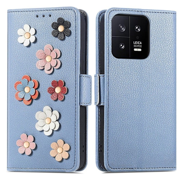 Sileä ja ohut premium-PU-nahkakotelo Xiaomi 13 - Sininen Blue
