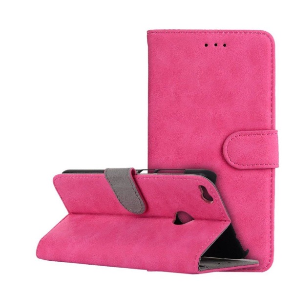 Huawei Honor 8 Lite vintage nahkakotelo - Rose Pink