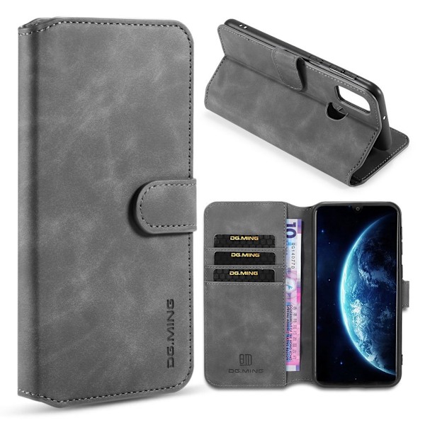 DG.MING Samsung Galaxy M30s Retro kotelot - Harmaa Silver grey