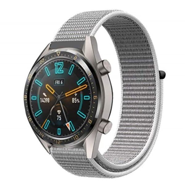 Huawei Watch GT / Watch 2 Pro / Watch Magic 22mm klockband av nylon - Silver Silvergrå