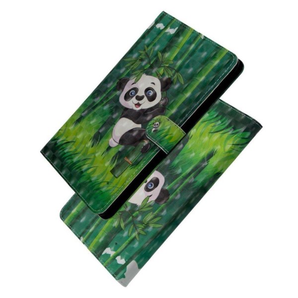 iPad Mini (2019) light spot décor leather case - Bamboo Panda multifärg