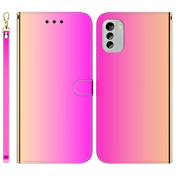 Mirror Nokia G60 Flip Etui - Rose Pink