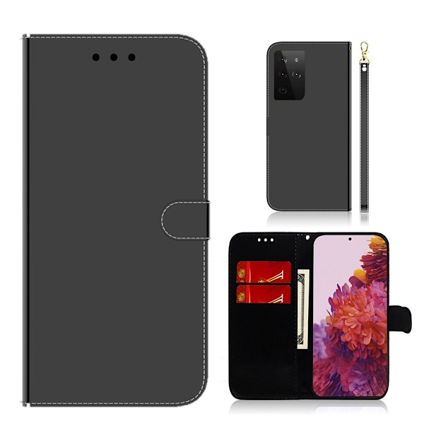 Mirror Samsung Galaxy S21 Ultra flip etui - sort Black