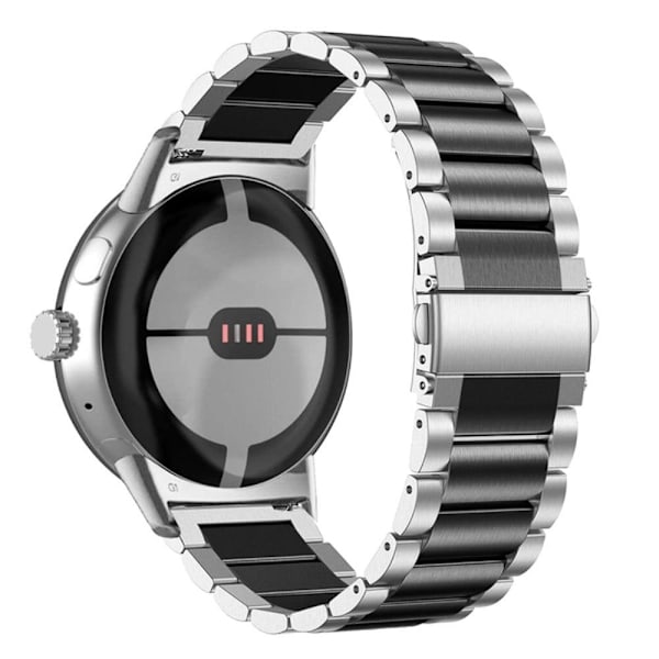 Google Pixel Watch elegant klockarmband i 316 rostfritt stål - Silver / Svart Svart