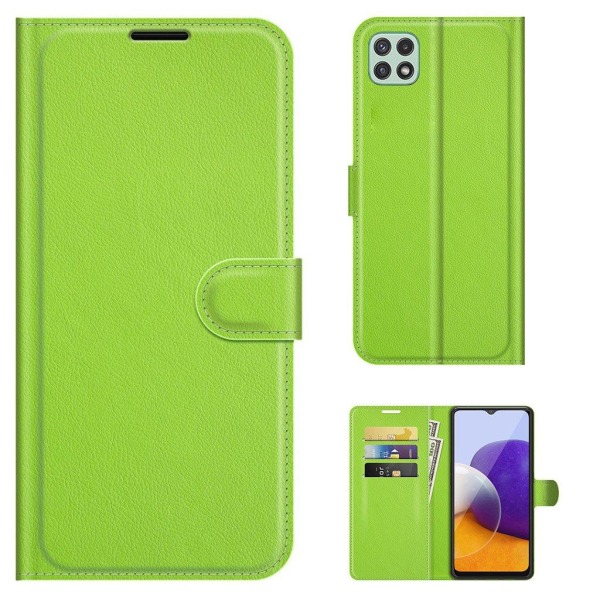 Classic Samsung Galaxy A22 5G Flip Etui - Grøn Green