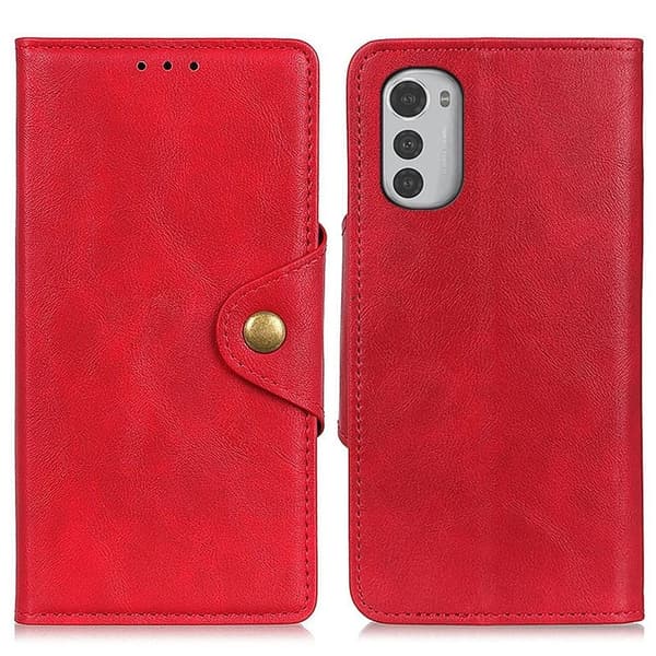 Alpha Motorola Moto E32 flip etui i lær - Rød Red