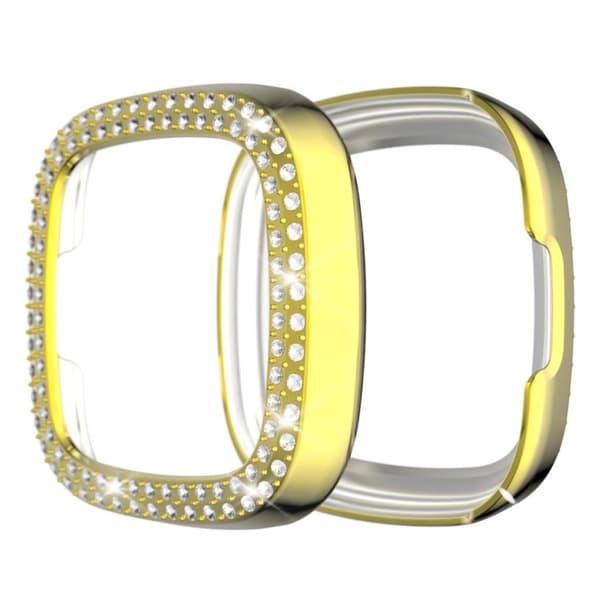 Fitbit Versa 3 / Sense dual-row strass ram - guld Guld
