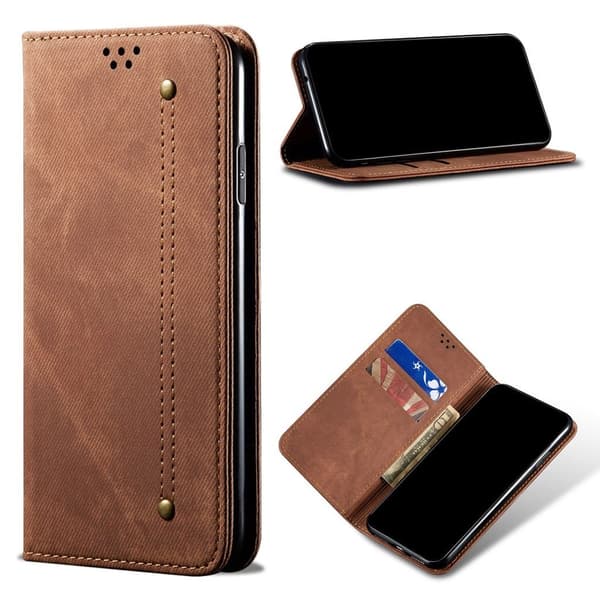 Jeans Samsung Galaxy A12 5G flip case - Ruskea Brown