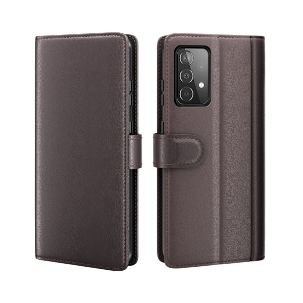 Äkta läder Samsung Galaxy A52 5G / Samsung Galaxy A52 fodral med korthållare Brun