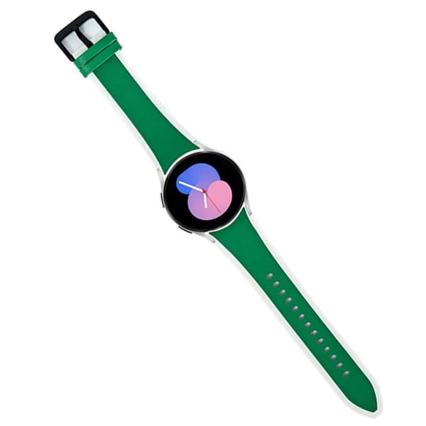Samsung Galaxy Watch 5 / 4 / 3 klockarmband i läder och silikon - Litchi Textur Grön / Vit Grön