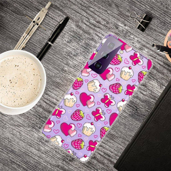 Deco Samsung Galaxy S21 FE skal - Efterrätt Rosa
