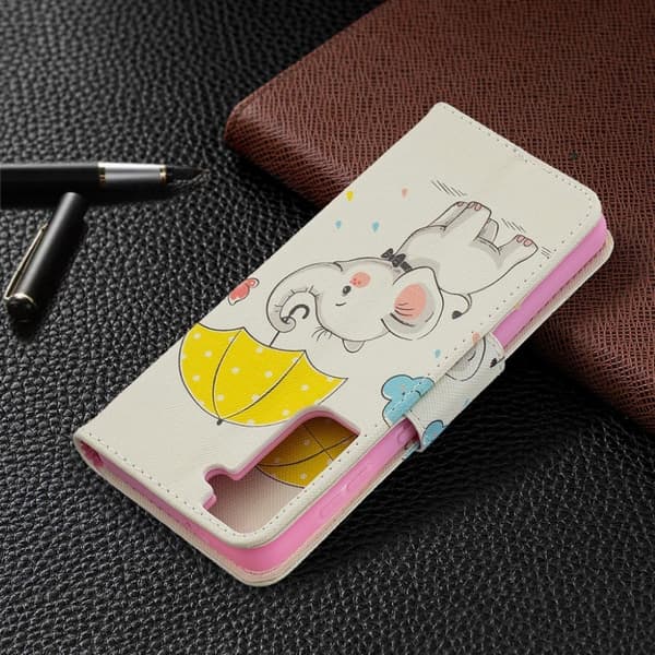 Wonderland Samsung Galaxy S21 Flippetui - Søt Elefant Multicolor