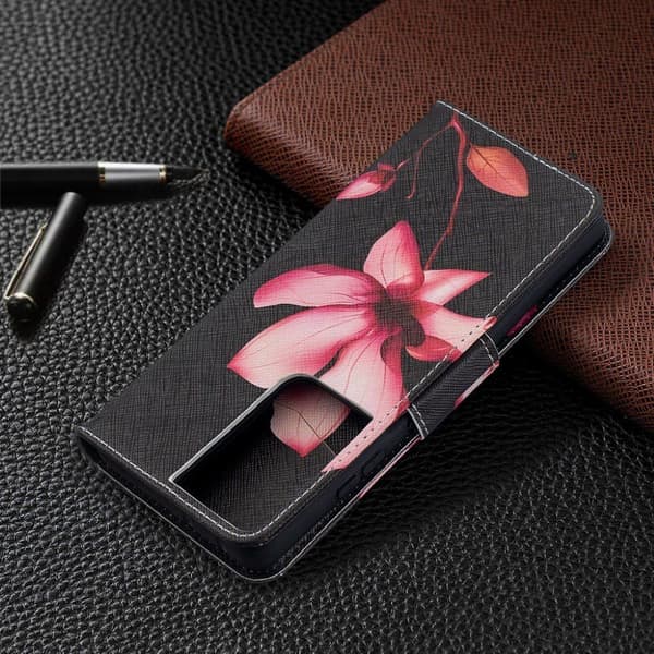 Wonderland Samsung Galaxy S21 Ultra Flippetui - Blomst Pink