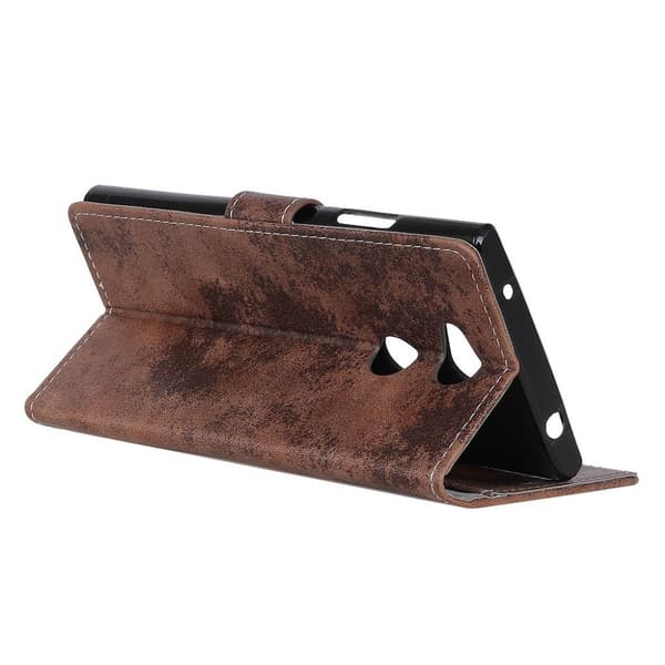 Sony Xperia L2 Etui laget av kunstlær og silikon - Brun Brown
