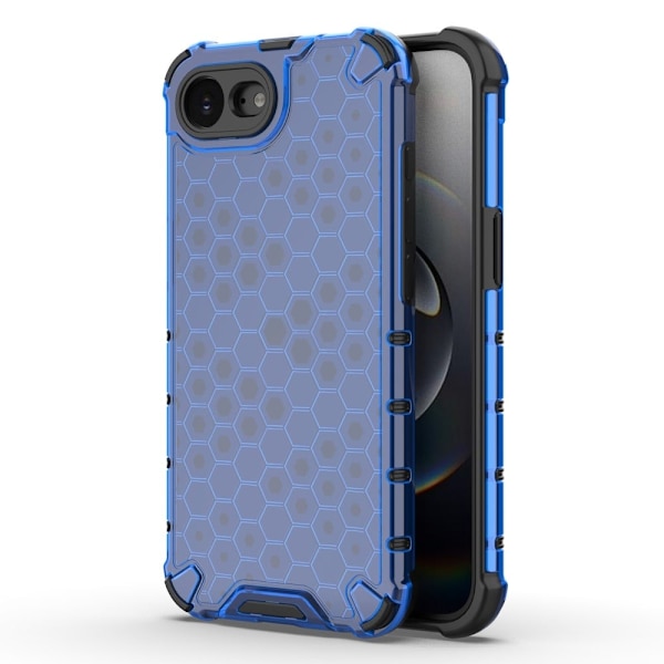 iPhone 16e Fodral PC + Flexibelt mobilskal Honeycomb Shape - Blå Blå