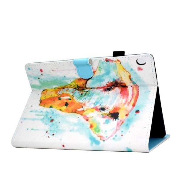 Lenovo Tab M10 cool pattern leather flip case - Elephant Multicolor