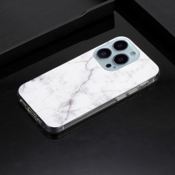 Marble design iPhone 13 Pro cover - Klassisk Hvid White