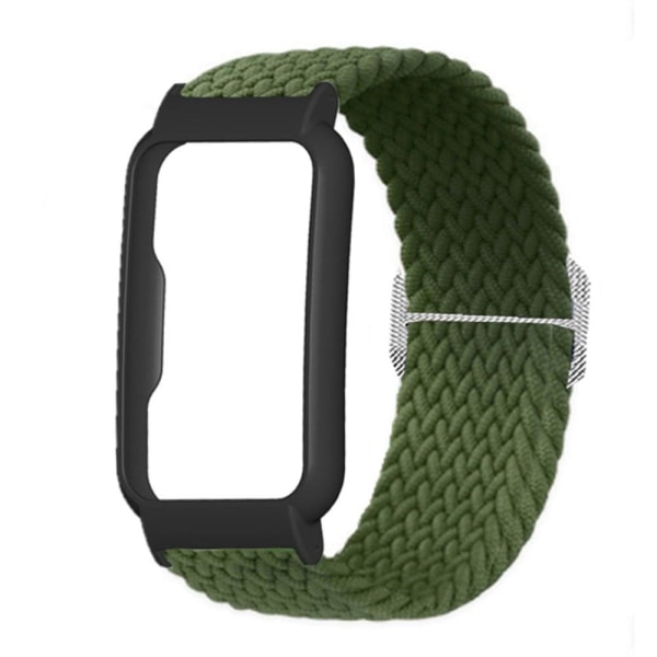 Oppo Watch Free nylon elastinen kellohihna - Armeijan Vihreä / Musta Green