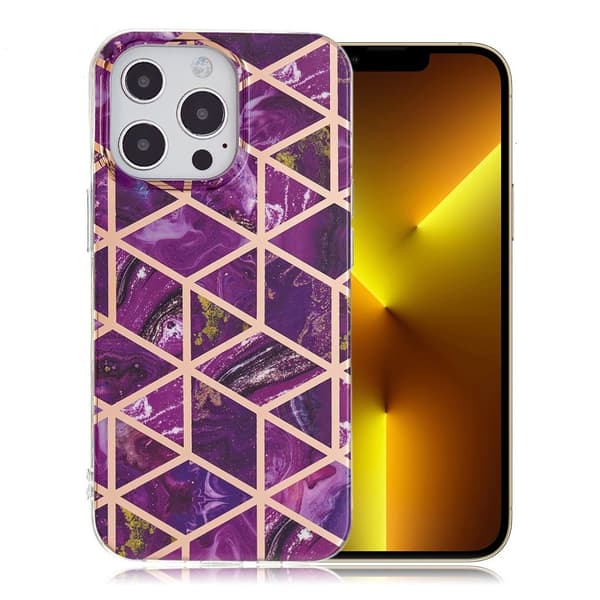 Marble iPhone 13 Pro Max Etui - Lilla Purple