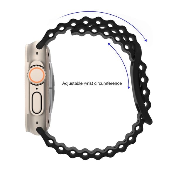 Apple Watch Series 8 (41mm) klockarmband i silikon i Ocean Band-stil - Grå Silvergrå