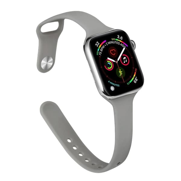 Apple Watch 41mm / 40mm / 38mm Slim Bands handledsrem - Mörkgrå Silvergrå