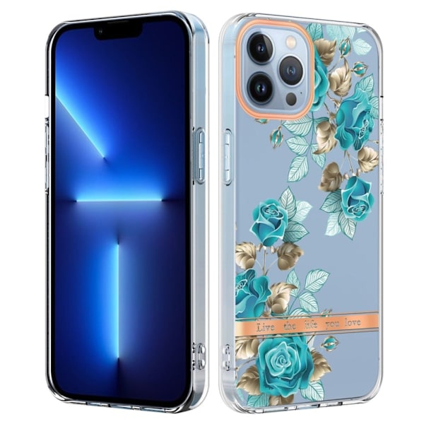 Supertyndt og holdbart softcover til iPhone 14 Pro Max - Hc002 Blue Rose Blue