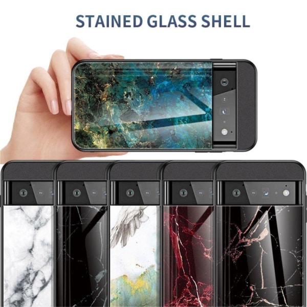 Fantasy Marble Google Pixel 7 Pro cover - Guld Sort Marmor Black