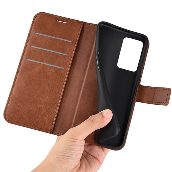 OnePlus Nord CE 2 5G læderetui med pung - Brun Brown