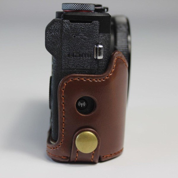 Canon PowerShot G7 X Mark II holdbart læder etui - Kaffe Brown
