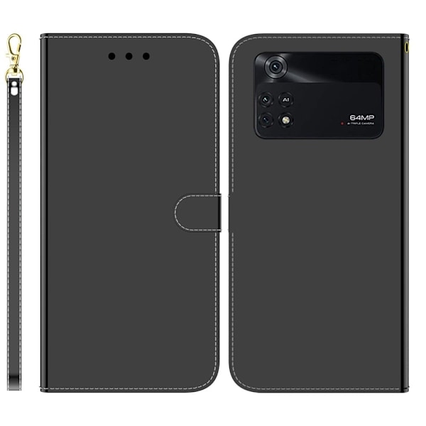 Mirror Xiaomi Poco M4 Pro 5G flip case - Musta Black