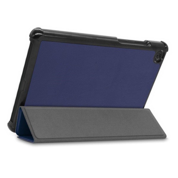 Lenovo Tab M8 Simple Tre-fold Læder Flip Etui - Mørkeblå Blue